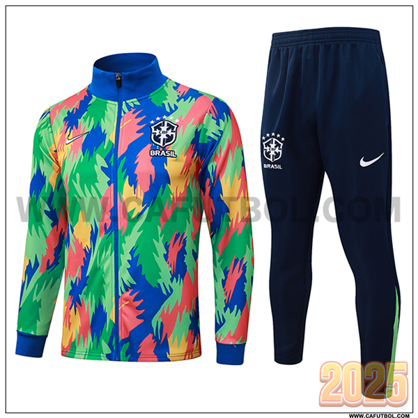 Chandal Chaquetas Futbol Brasil Verde/Azul/Naranja 2025/26
