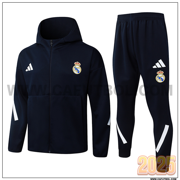 Chaqueta Con Capucha Chandal Rompevientos Real Madrid azul real 2025/26