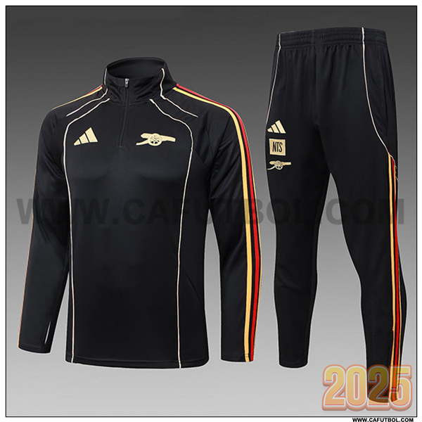 Chandal de Futbol Arsenal Ninos Negro/Rojo/Amarillo 2025/26