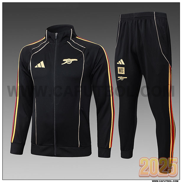 Chandal Chaquetas Futbol Arsenal Ninos Negro/Rojo/Amarillo 2025/26