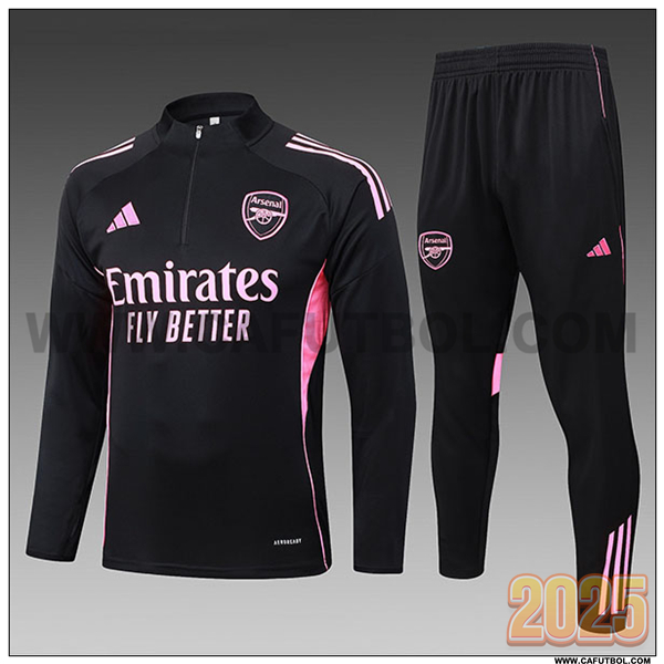 Chandal de Futbol Arsenal Ninos Negro/Rosa 2025/26