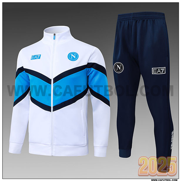 Chandal Chaquetas Futbol SSC Napoli Ninos Blanco/Azul 2025/26