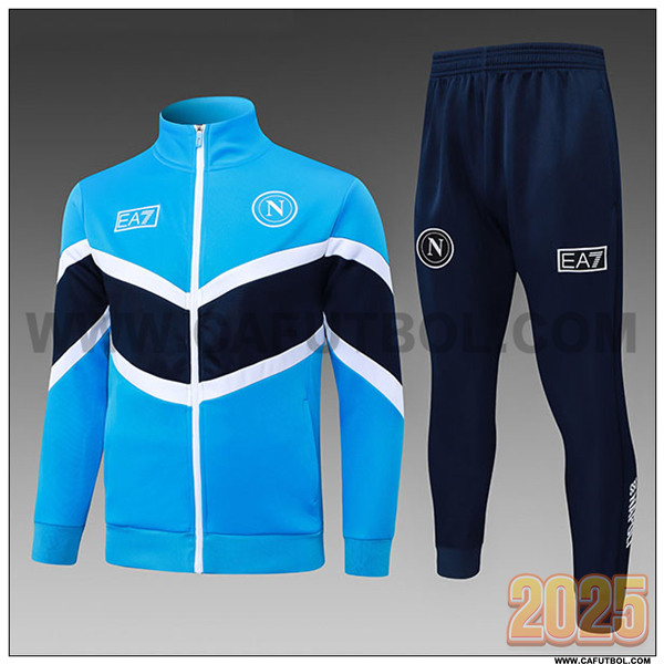 Chandal Chaquetas Futbol SSC Napoli Ninos Azul/Blanco 2025/26