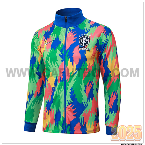 Chaquetas Futbol Brasil Verde/Azul/Naranja 2025/26