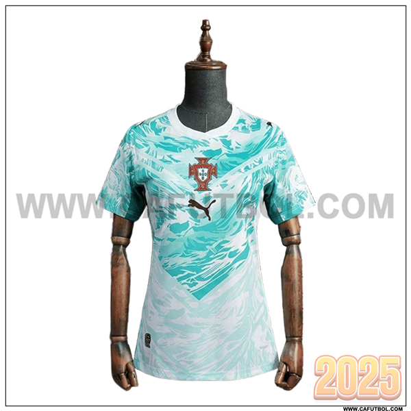 Segunda Camiseta Equipo de Portugal Mujer Verde/Blanco Copa Mundial 2026
