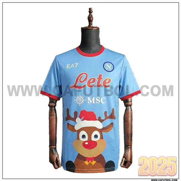 Camiseta de SSC Napoles Edicion Navideña 2025 2026 Azul