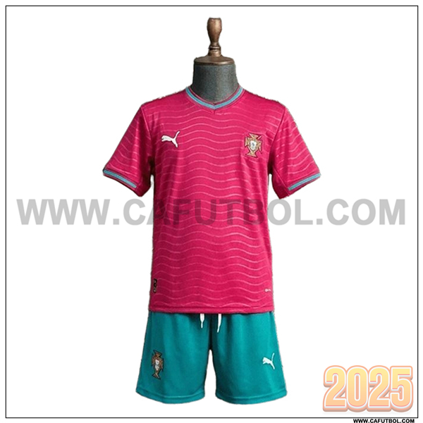 Primera Camiseta Futbol Portugal Ninos Rosa 2026/2027