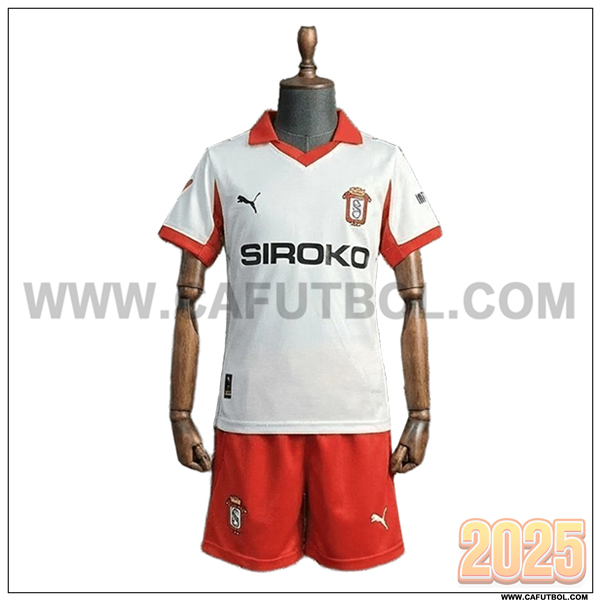Tercero Camiseta Futbol Sporting Gijon Ninos Blanco 2025 2026