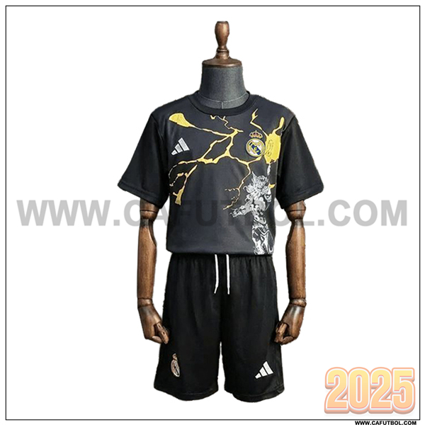 Camiseta Futbol Real Madrid Ninos Edicion Especial 2025 2026 Negro