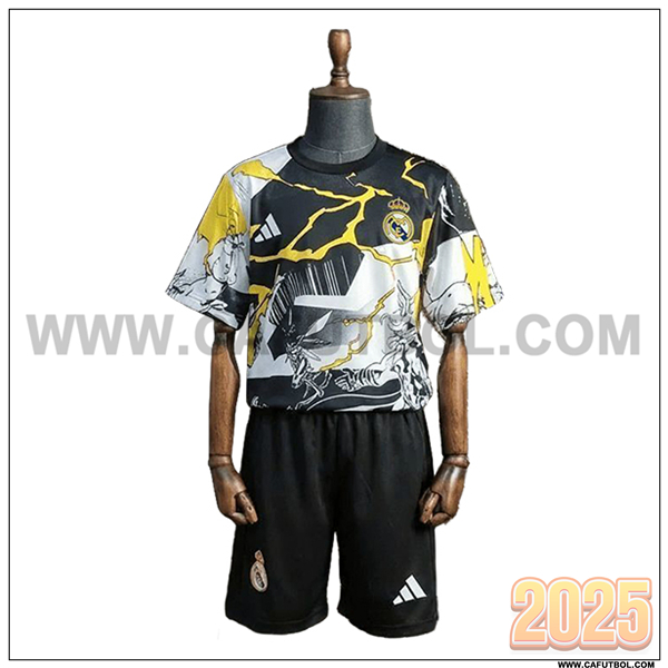 Camiseta Futbol Real Madrid Ninos Edicion Especial 2025 2026 Negro/Blanco