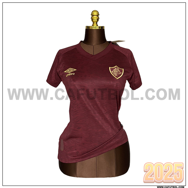 Tercero Camiseta Futbol Fluminense Mujer Rojo ladrillo 2025 2026