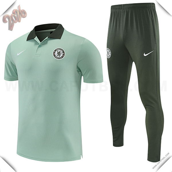 Camiseta Polo FC Chelsea Verde 2025 2026 -02