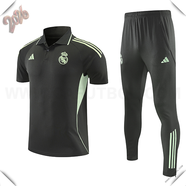 Camiseta Polo Real Madrid Gris/Verde 2025 2026 -02