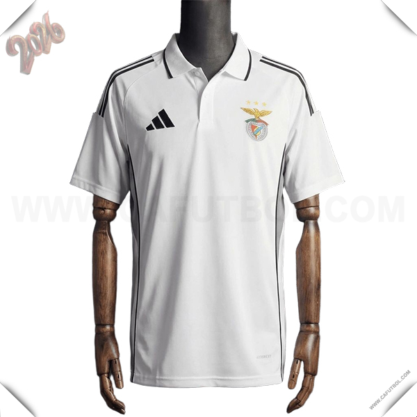 Camiseta Polo S.L.Benfica Blanco/Negro 2025 2026