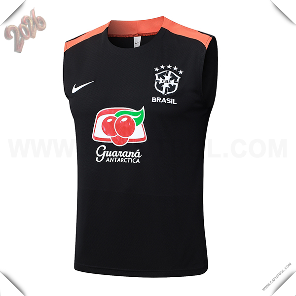 Chalecos De Futbols Brasil Negro/Naranja 2025 2026