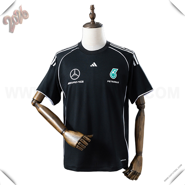 Camiseta de manga corta Mercedes Benz Team Negro/Blanco 2025