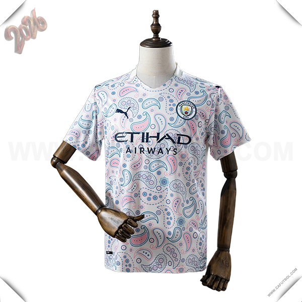 Tercero Camiseta de Manchester City Retro Blanco 2020/2021