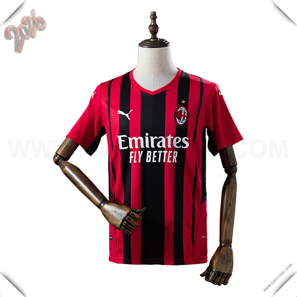 Primera Camiseta de AC Milan Retro Rojo/Negro 2021/2022