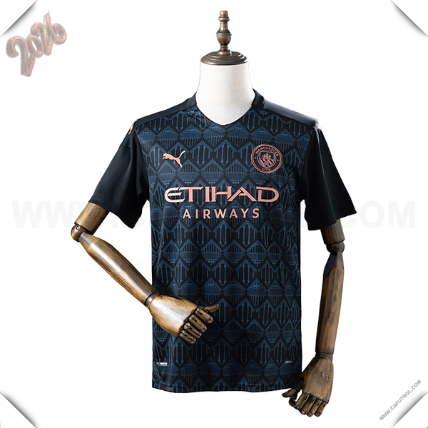 Segunda Camiseta de Manchester City Retro Negro 2020/2021