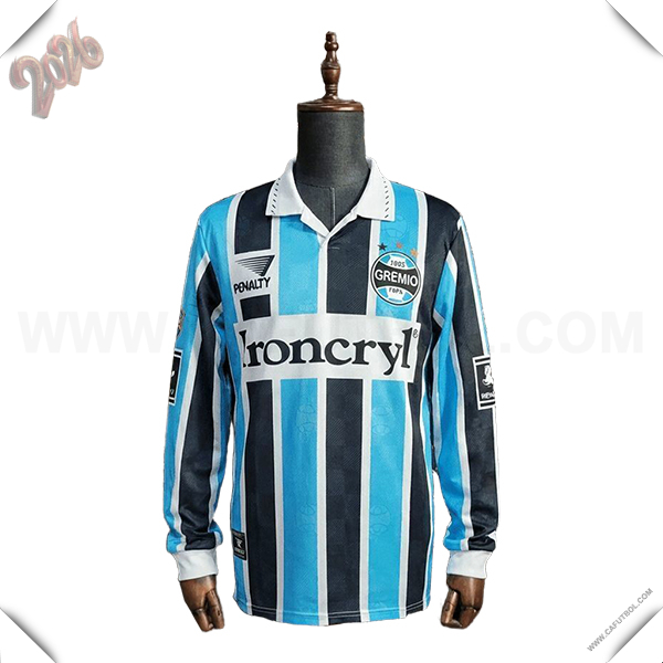 Primera Camiseta de Gremio Mangas Largas Retro Azul/Negro 1997/1998