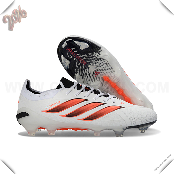 Adidas Botas De Fútbol 26 Predator Elite Tongue FG Blanco/Naranja/Negro
