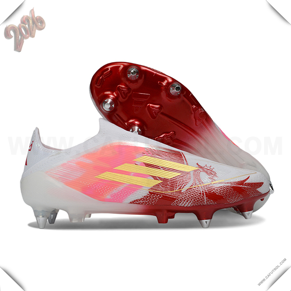Adidas Botas De Fútbol F50 Elite Laceless SG Blanco/Rojo/Rosa