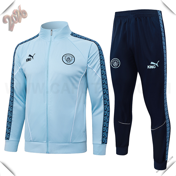 Chandal Chaquetas de Futbol Manchester City Azul Claro 2025 2026