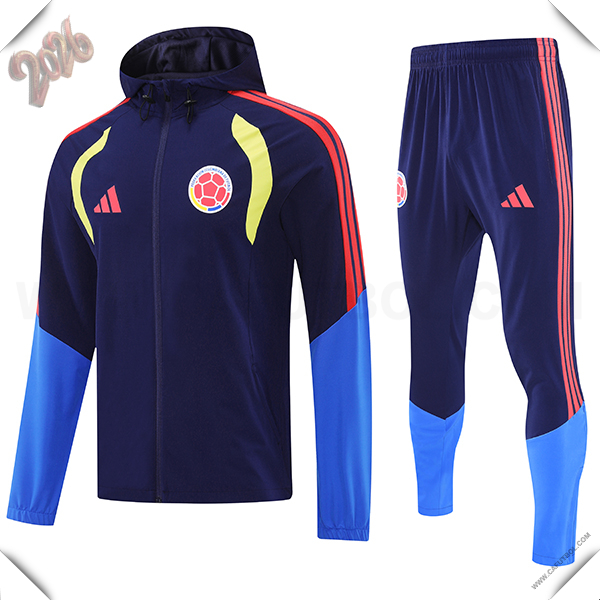 Chaqueta Con Capucha Chandal Rompevientos Colombia azul real 2025 2026