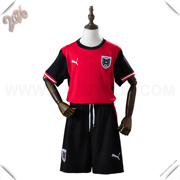 Primera Camiseta Equipo de Austria Ninos Rojo/Negro Copa Mundial 2026
