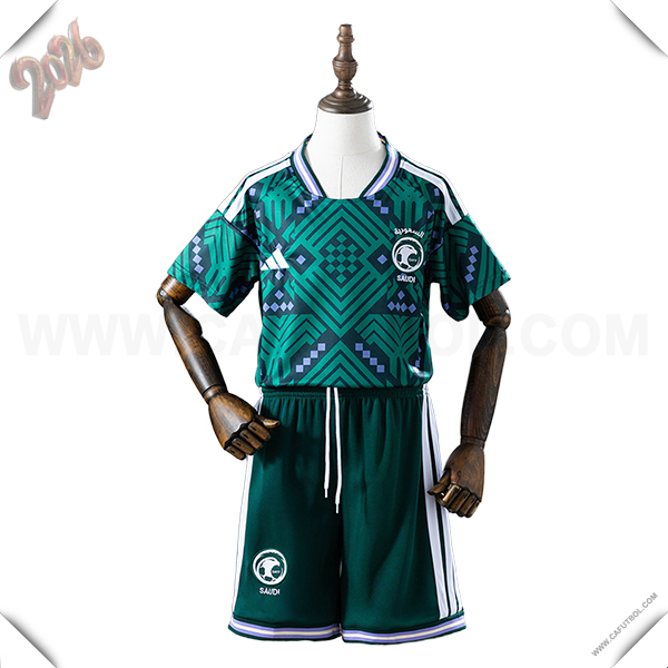Primera Camiseta Equipo de Arabie Saoudite Ninos Verde Copa Mundial 2026