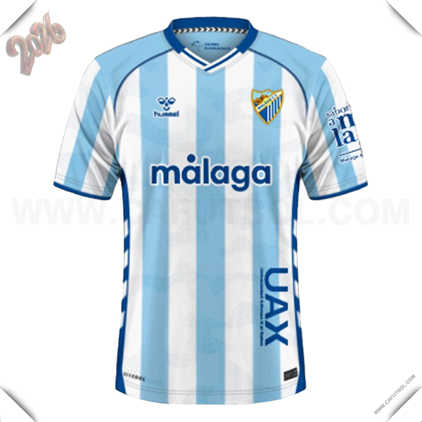 Nuevo Camiseta de Malaga Primera 2025 2026 Blanco/Azul