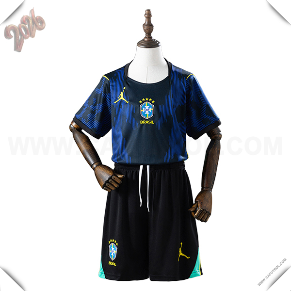 Segunda Camiseta Futbol Brasil Ninos Azul/Negro 2026/2027