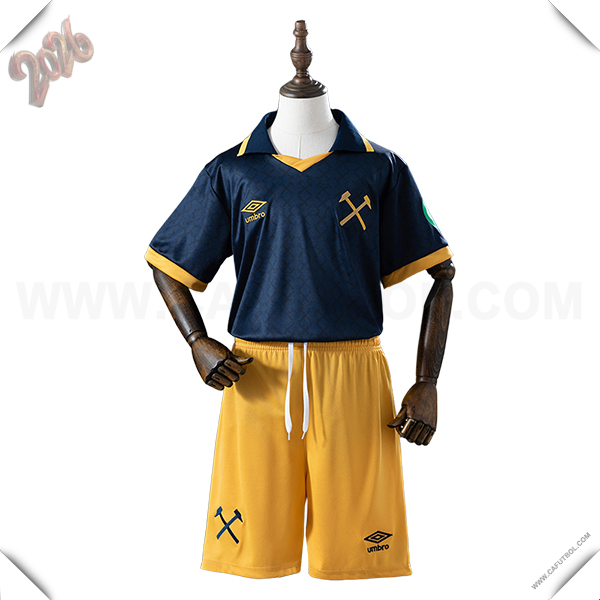 Tercero Camiseta Futbol West Ham Ninos AMARILLO/Azul Marina 2025 2026