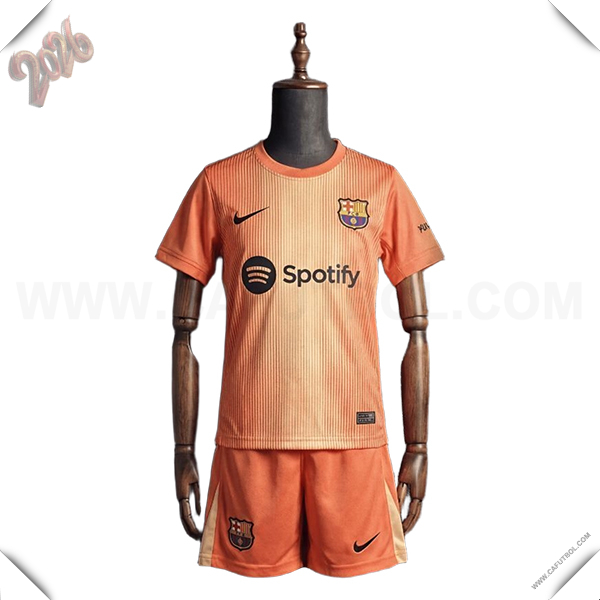 Camiseta Futbol Portero FC Barcelona Ninos 2025 2026 Naranja