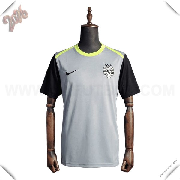 Training T-Shirt Sporting Lisbon Gris/Negro 2025/2026