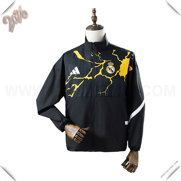 Rompevientos Real Madrid Negro/Amarillo 2025/2026
