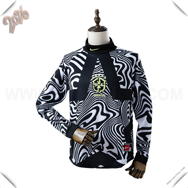 Camiseta Equipo de Portero Brasil Mangas Largas 2026/2027 Blanco/Negro