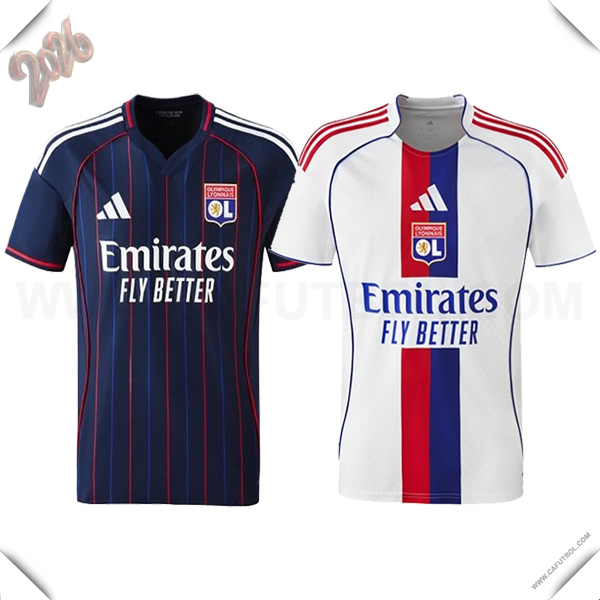 Camisetas De Futbol lyon Caja de Regalo Promocional Primera + Segunda 2025/2026
