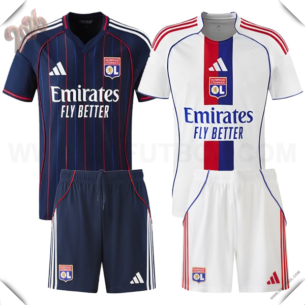 Camisetas De Futbol lyon Caja de Regalo Promocional Primera + Segunda + Cortos 2025/2026