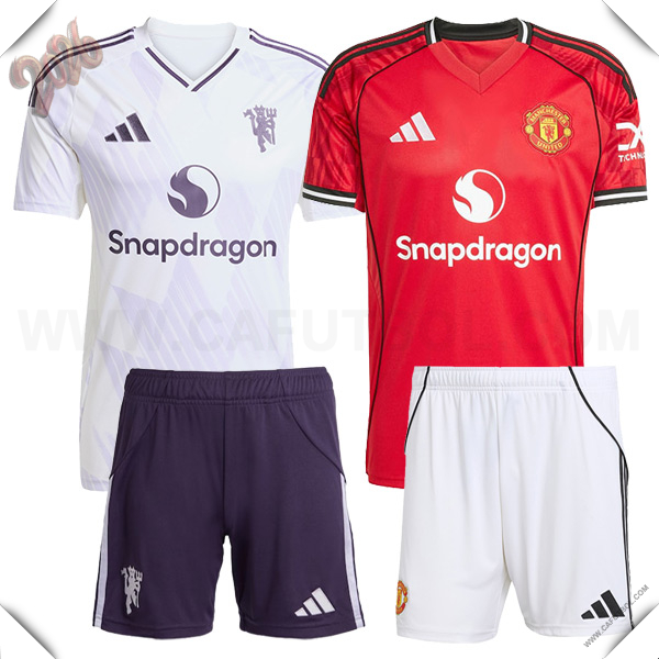 Camisetas De Futbol Manchester United Caja de Regalo Promocional Primera + Segunda + Cortos 2025/2026