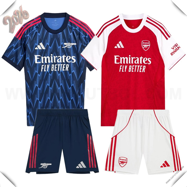 Camisetas De Futbol Arsenal Caja de Regalo Promocional Primera + Segunda + Cortos 2025/2026