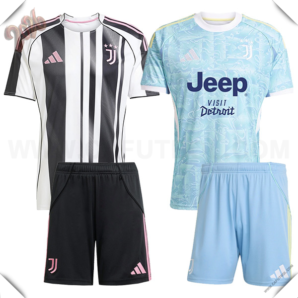 Camisetas De Futbol Juventus Caja de Regalo Promocional Primera + Segunda + Cortos 2025/2026