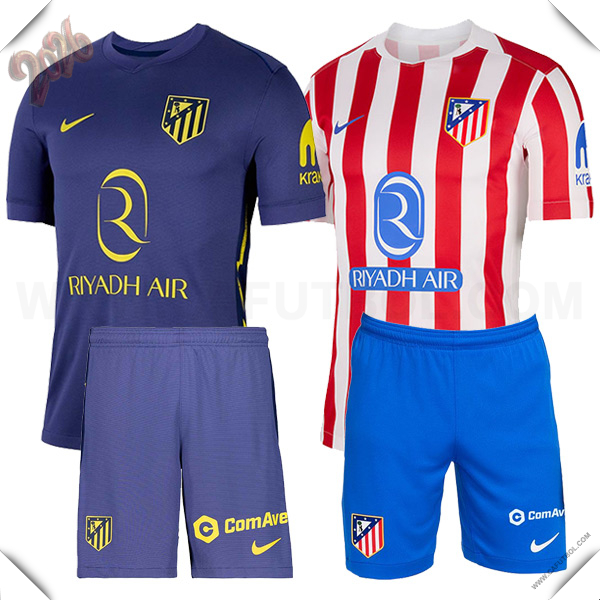 Camisetas De Futbol Atletico Madrid Caja de Regalo Promocional Primera + Segunda + Cortos 2025/2026