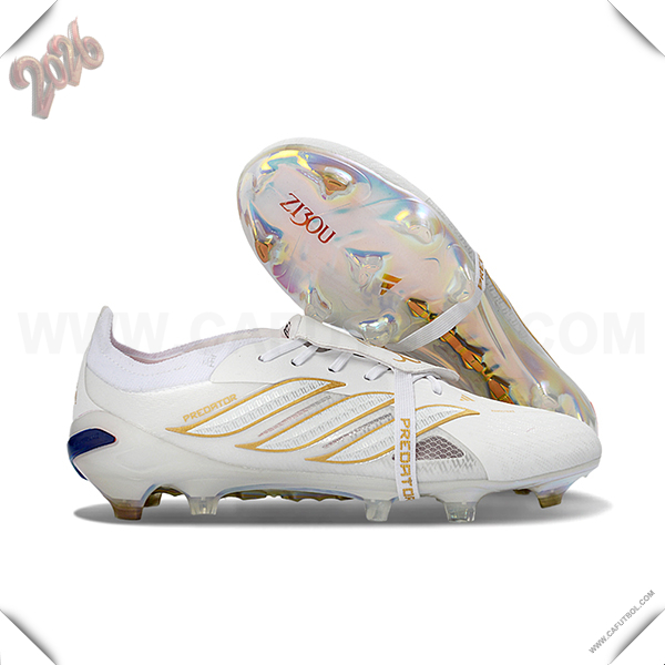 Adidas Botas De Fútbol 26 Predator Elite Tongue FG Blanco/Amarillo