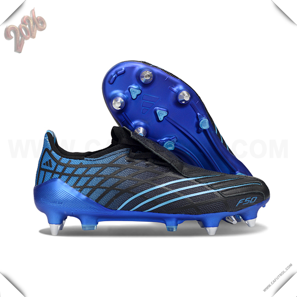 Adidas Botas De Fútbol F50 Elite SG Negro/Azul -02