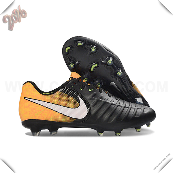 Nike Botas De Fútbol Tiempo Legend VII Elite LUXE FG Negro/Blanco/Amarillo