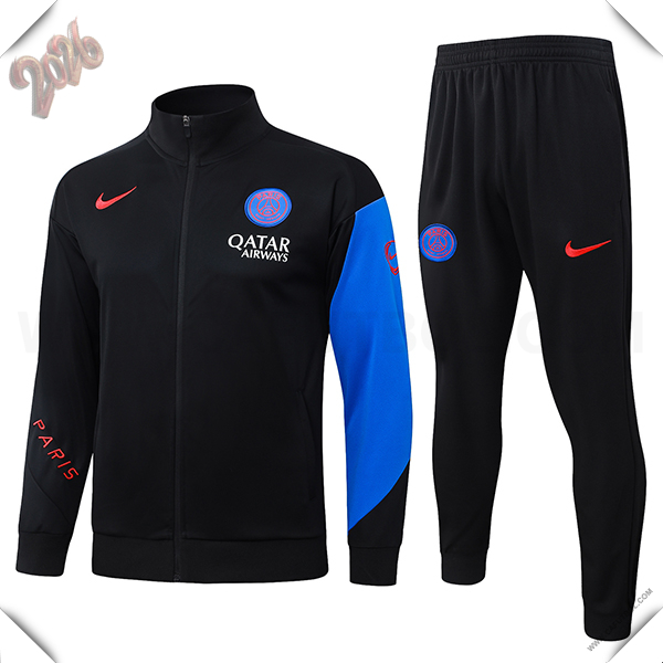 Chandal de Futbol Chaquetas PSG Negro/Azul 2025/2026