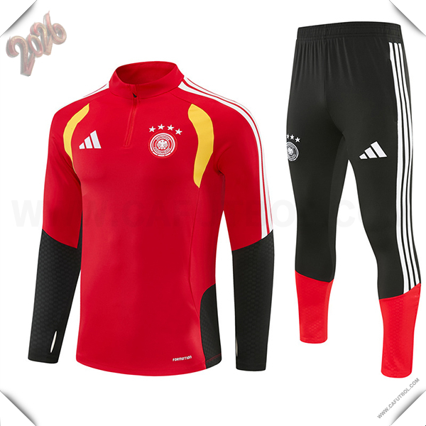 Chandal de Futbol Alemania Rojo/Negro/Amarillo 2025/2026
