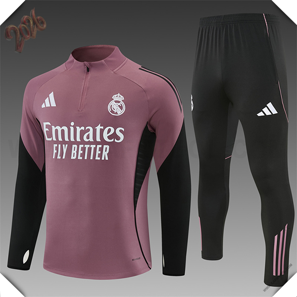 Chandal de Futbol Real Madrid Ninos Violeta/Negro 2025/2026