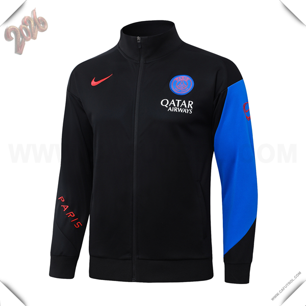 Chaquetas Futbol PSG Negro/Azul 2025/2026